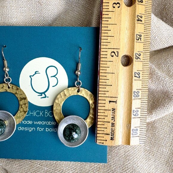 Chick Boss handmade modernist wearable sculpture earrings - Picture 6 of 6